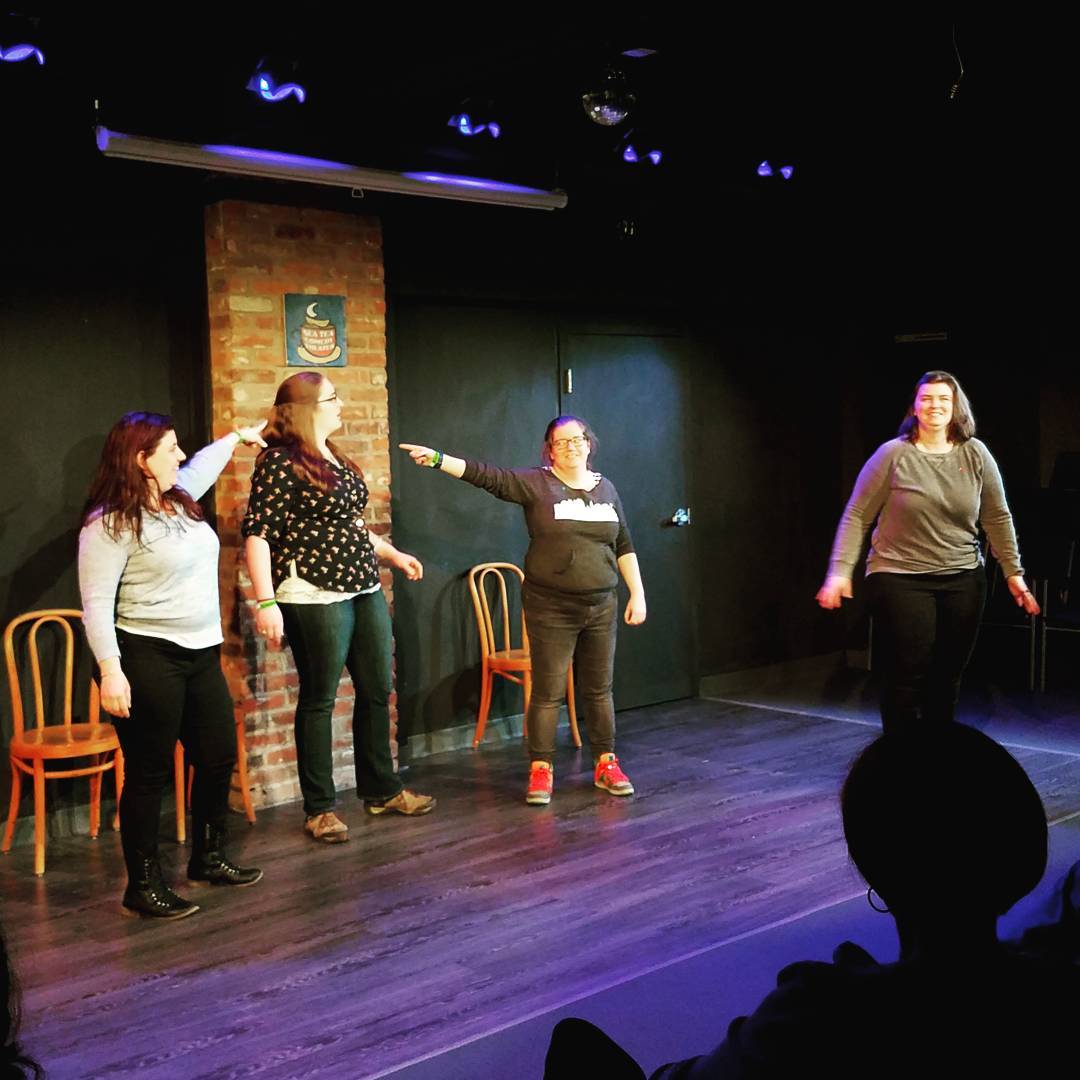 Improv team Romantic Baby on the Sea Tea Comedy Theater stage